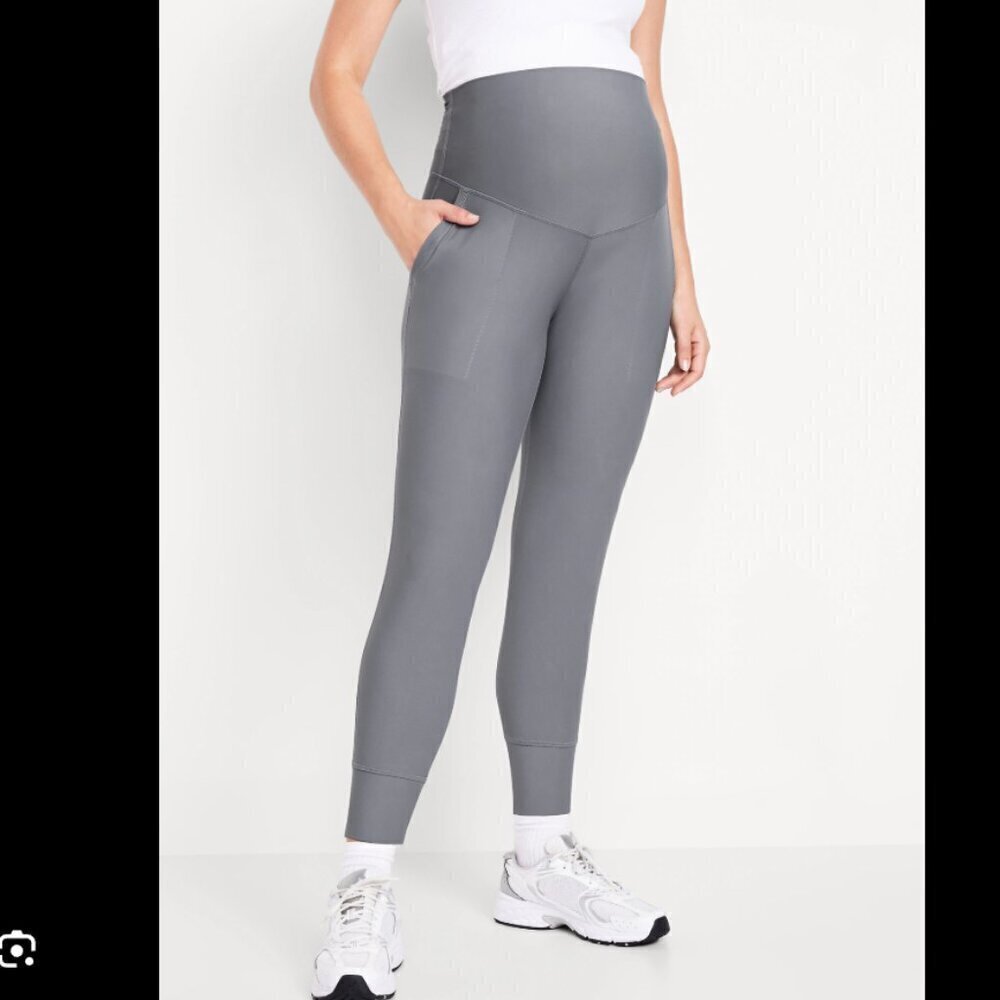 Old Navy Maternity Women's Size Medium Full-Panel PowerSoft Jogger Storm Gray